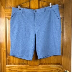 Coolkeep Stretch Performance Mens Blue Heathered Shorts Sz 42 Golf Activewear
